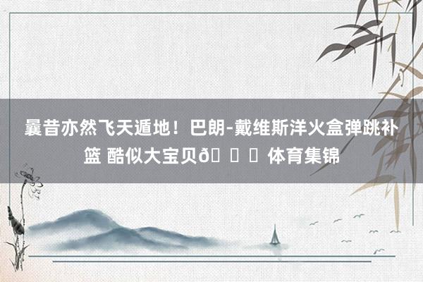 曩昔亦然飞天遁地！巴朗-戴维斯洋火盒弹跳补篮 酷似大宝贝😅体育集锦