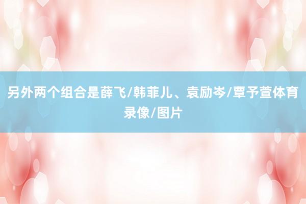 另外两个组合是薛飞/韩菲儿、袁励岑/覃予萱体育录像/图片